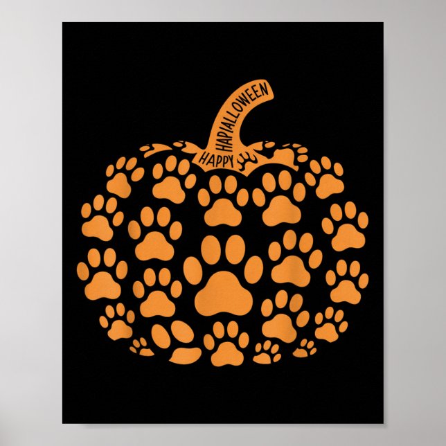 Poster Engraçado Cachorro De Pumpkin No Halloween Para Ho (Frente)