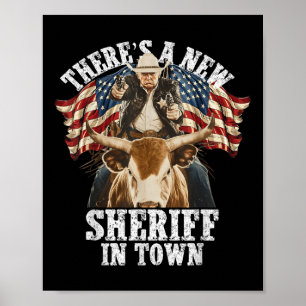 Poster Engraçado Camisa Camisa Cowboy Trump Merchandise B