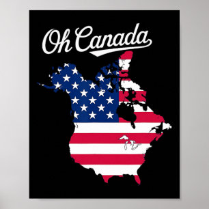 Poster Engraçado Canadá Engraçado Mapa País Dos Eua