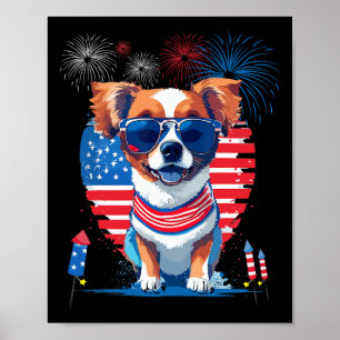 Poster Engraçado Cãozinho Feliz 4 De Julho D