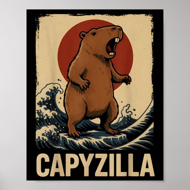 Poster Engraçado Capybara Boys Raparigas Crianças Mens Ca (Frente)
