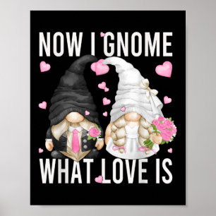 Poster Engraçado Casamento Gnomo Casal Pun Amor Dizendo P
