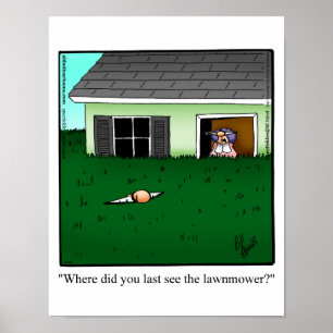 Poster Engraçado Casamento Humor "Mow the Lawn"