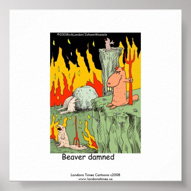 Poster engraçado: castor danificado (Frente)