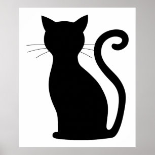 Poster Engraçado Cat Silhouette
