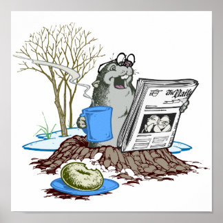 Pôster Engraçado Chillin Out Groundhog
