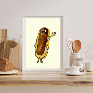 Poster Engraçado Chocolate Eclair Quirky Cake Cartografia