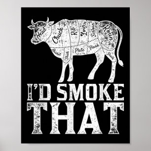 Poster Engraçado Churrasco Chef Griling Smoak Lover Gift