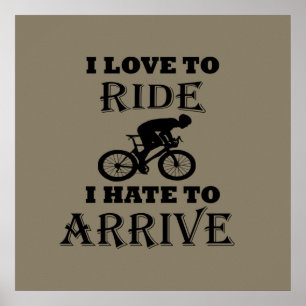 Poster Engraçado ciclismo dizendo