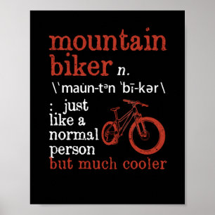 Poster Engraçado ciclismo MTB Descida Montanha de Bicicle
