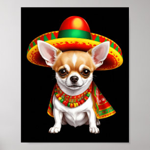 Poster Engraçado Cinco De Mayo Chihuahua Dog Amante S Mex