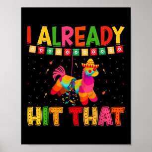 Poster Engraçado Cinco De Mayo Cute Pinata Eu Já Acertei