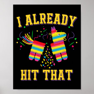 Poster Engraçado Cinco De Mayo Cute Pinata Eu Já Acertei