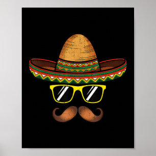 Poster Engraçado Cinco De Mayo Funny Sombrero Hat Com Sun
