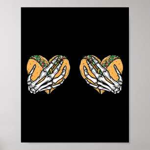 Poster Engraçado Cinco De Mayo Taco Mãos-do-Crânio