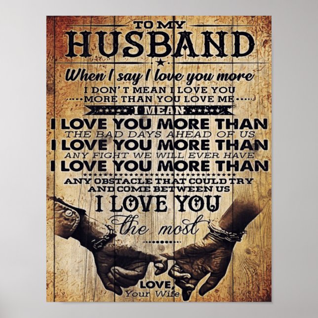 Poster Engraçado Cita Marido | Presente Para O Seu Homem (Frente)
