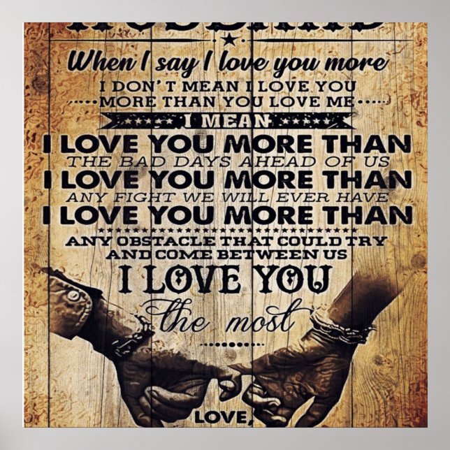 Poster Engraçado Cita Marido | Presente Para O Seu Homem (Frente)