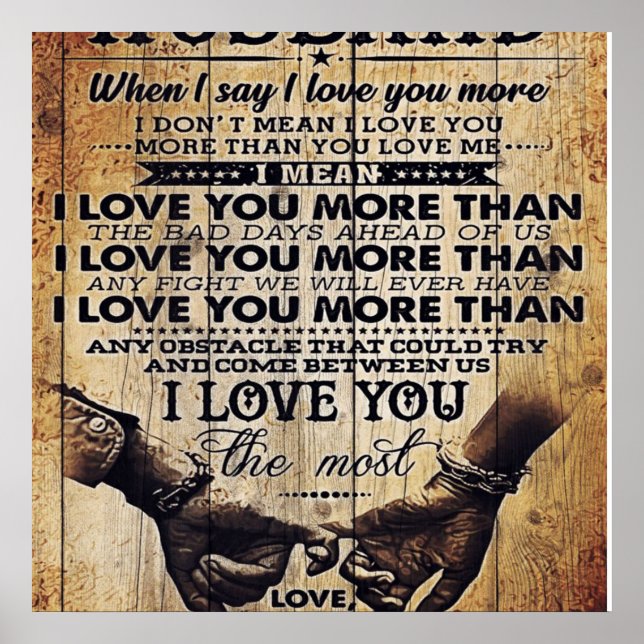 Poster Engraçado Cita Marido | Presente Para O Seu Homem (Frente)