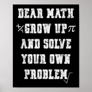 Poster Engraçado Citação De Matemática Para Meninas Menin