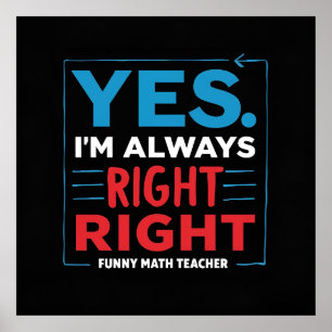 Poster Engraçado Citação do Professor de Matemática - "Si