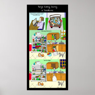 Poster Engraçado Comer Durante uma Pandemia