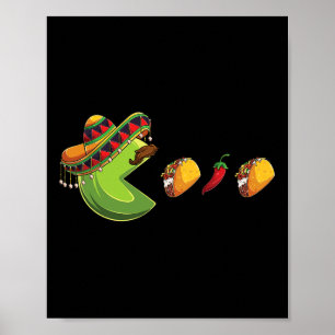 Poster Engraçado Comer Tacos Cinco De Mayo Meninos Miúdas