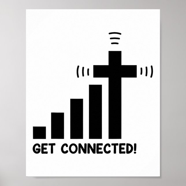 Poster Engraçado Conectar Jesus Cristo Fé Cristã I (Frente)