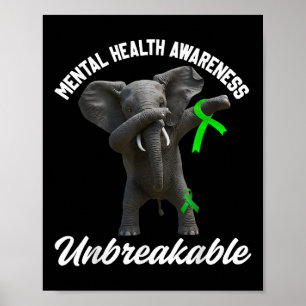 Poster Engraçado Consciência Mental Elefante Inseparável