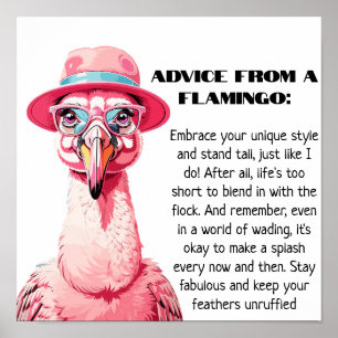 Poster Engraçado conselho de A Flamingo