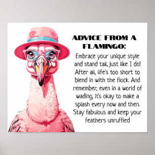 Poster Engraçado conselho de A Flamingo