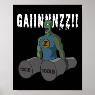 Poster Engraçado, Cota de Criança de Artes, Gym zombies Q