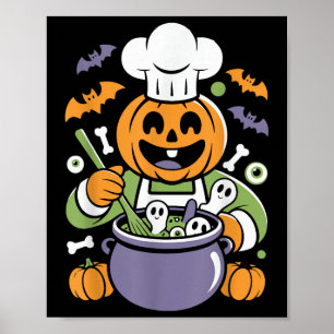 Poster Engraçado Cozinhar de Chef de Bomba Halloween Caul