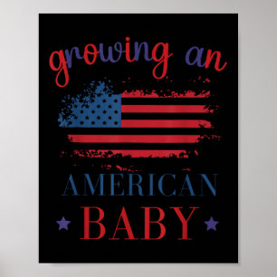 Poster Engraçado Crescendo Um Bebê Americano Gravidez 4 D
