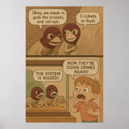 Poster Engraçado Criminalidade Lizard Heist Comic - Crick