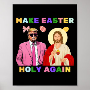 Poster Engraçado Cristo Jesus Faça a Páscoa Sagrada Novam