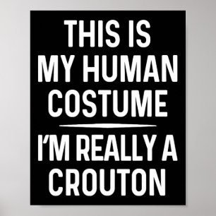 Poster Engraçado Crouton Costume Shirt Halloween Crouton