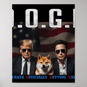 Poster Engraçado D.o.g. e Doge Democratas Oficialmente Ch