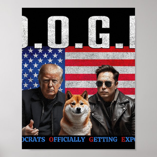 Poster Engraçado D.o.g. e Doge Democratas Oficialmente Ch (Frente)