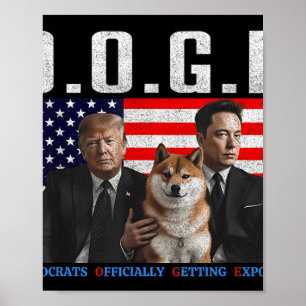 Poster Engraçado D.o.g. e Doge Democrats Oficialmente Obt