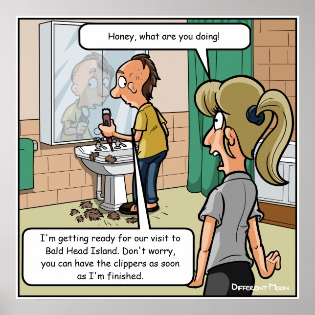 Poster Engraçado da Ilha Baleeira (Frente)