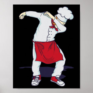 Poster Engraçado Dabbing Hibachi Chef Cute Sous Head Cook