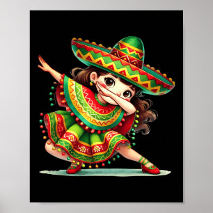 Poster Engraçado Dabbing Mexicano Girls Cinco De Mayo Pon