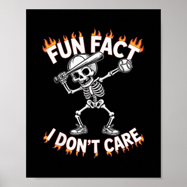 Poster Engraçado Dabbing Skeleton Fato Divertido Não (Frente)