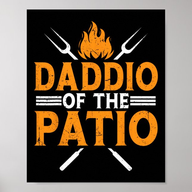 Poster Engraçado Daddio Da Grelha Do Churrasco Do Pacio (Frente)