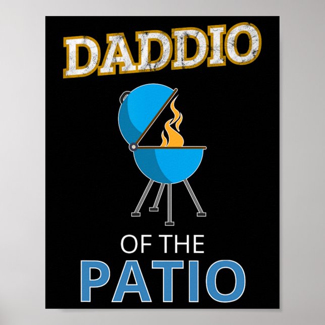 Poster Engraçado Daddio Da Grelha Do Churrasco Do Pacio (Frente)