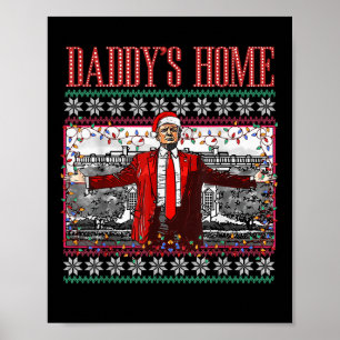 Poster Engraçado Daddys Home Trump Feio Sweater De Natal