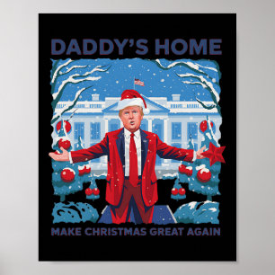 Poster Engraçado Daddys Home Trump Feio Sweater De Natal 