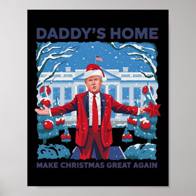 Poster Engraçado Daddys Home Trump Feio Sweater De Natal  (Frente)