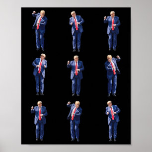 Poster Engraçado Dança De Trump Como Um Feliz Votando Tru