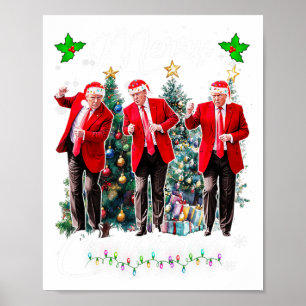 Poster Engraçado Dança Papai Noel Natal Pajam
